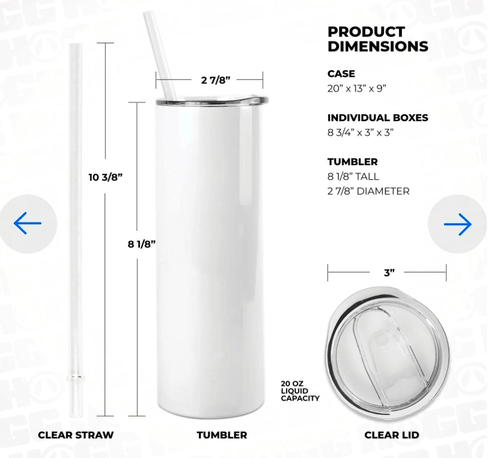20oz Skinny Tumbler - Full Color Sublimation