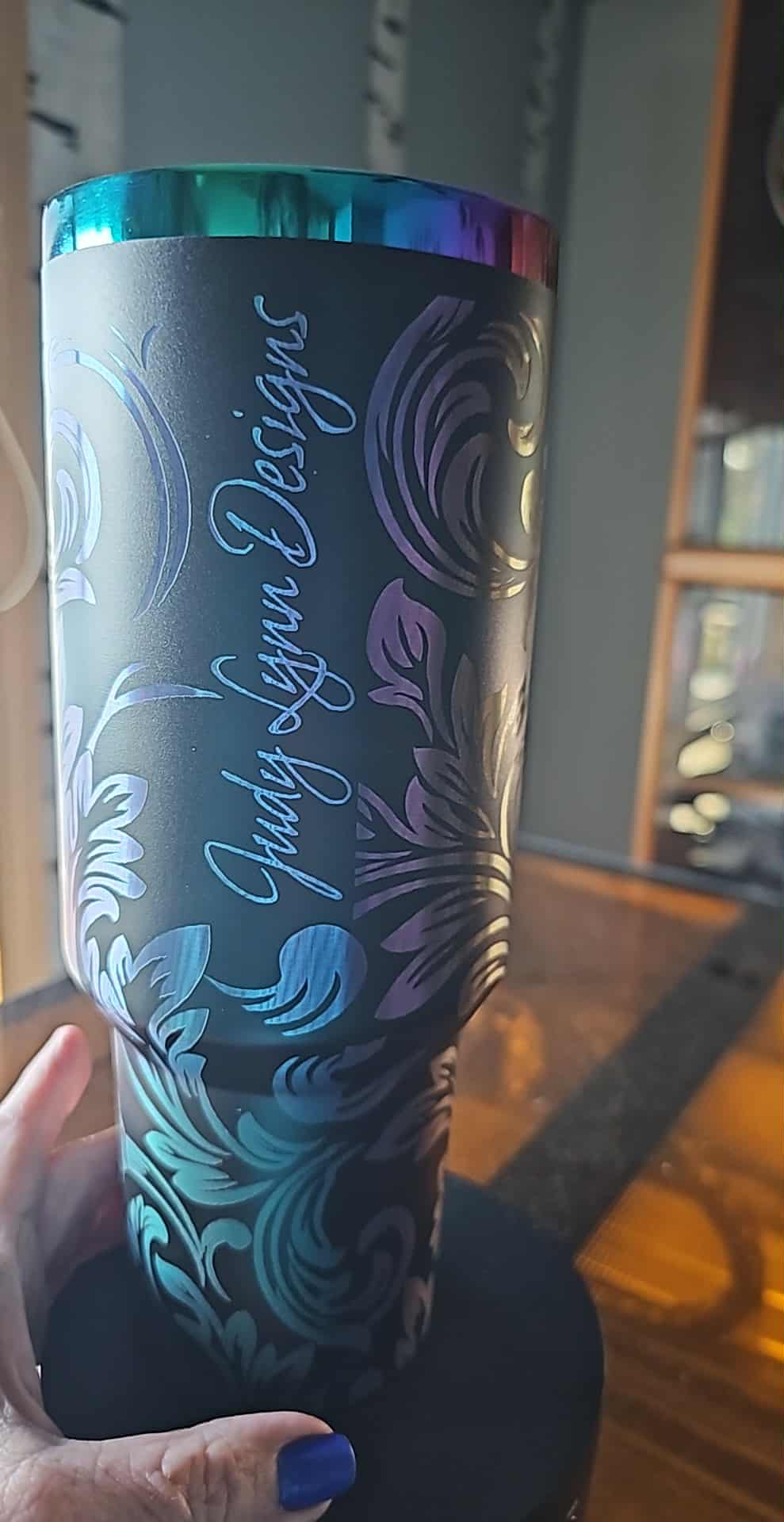 40 OZ Rainbow Tumbler - Laser Engraved