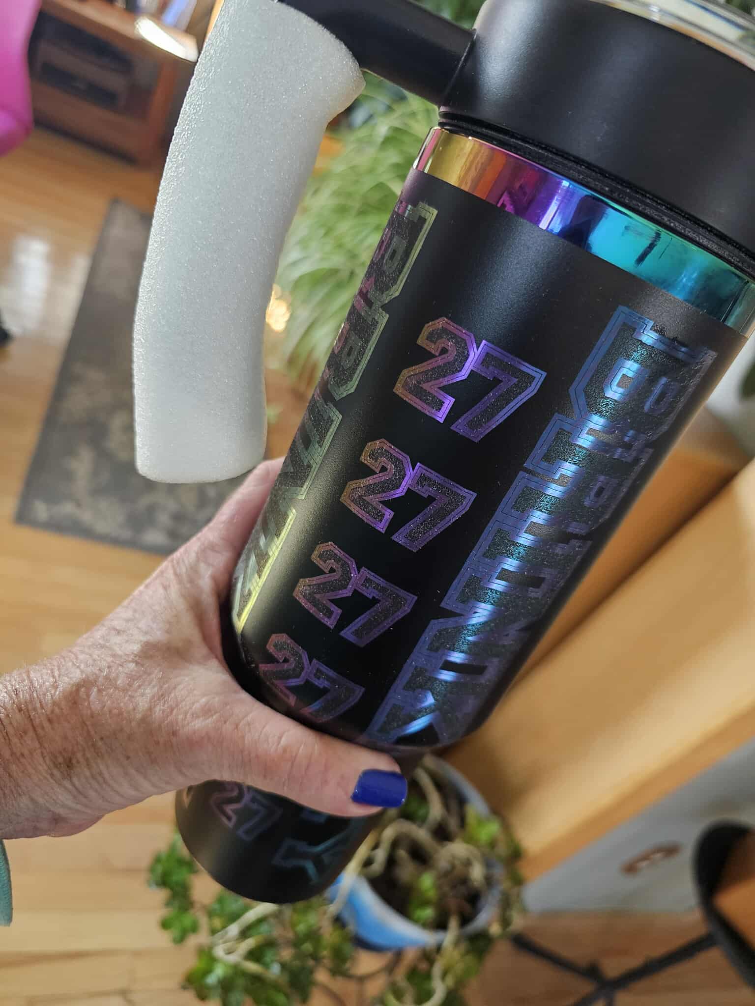 40 OZ Rainbow Tumbler - Laser Engraved
