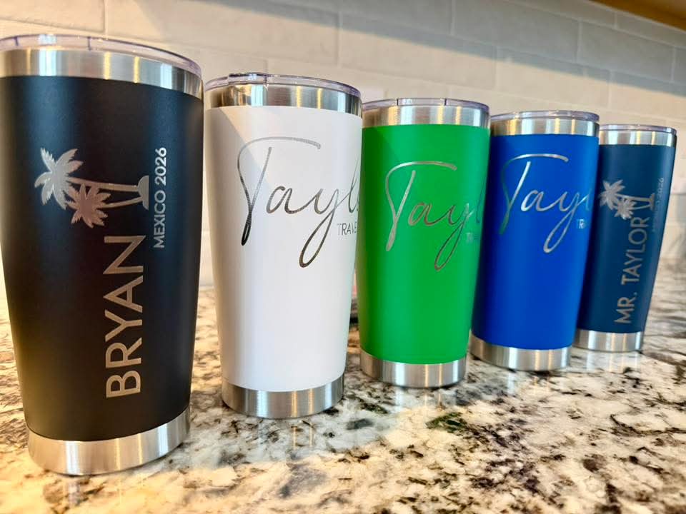 20oz Powder Coated Tumblers - Laser Engraving