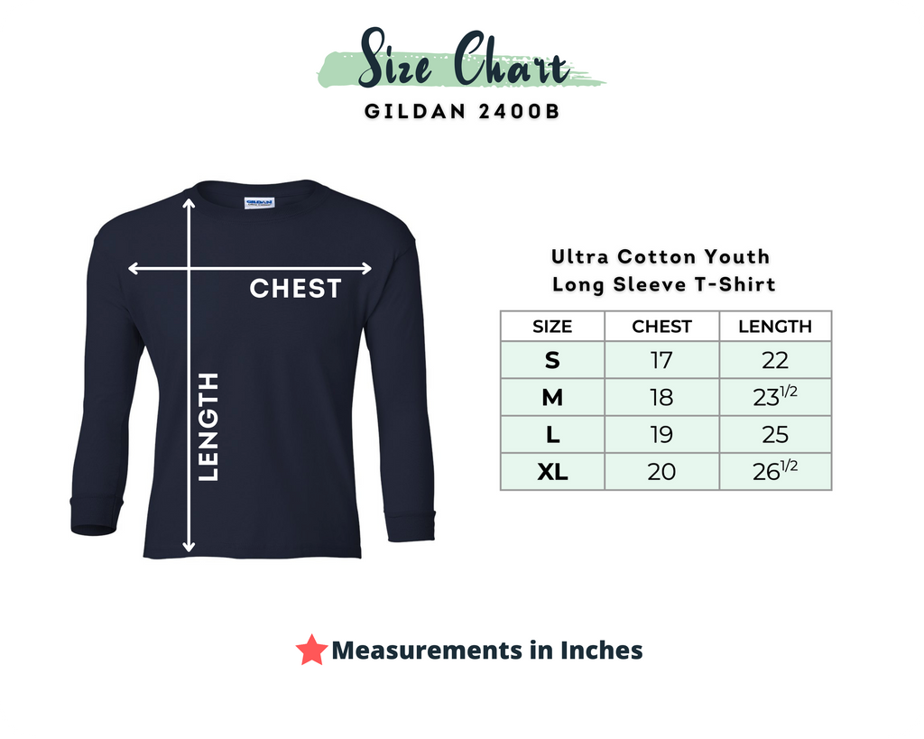 Custom Personalized Long Sleeve T-Shirts - Gildan G2400 (Adult) & G540B (Youth)