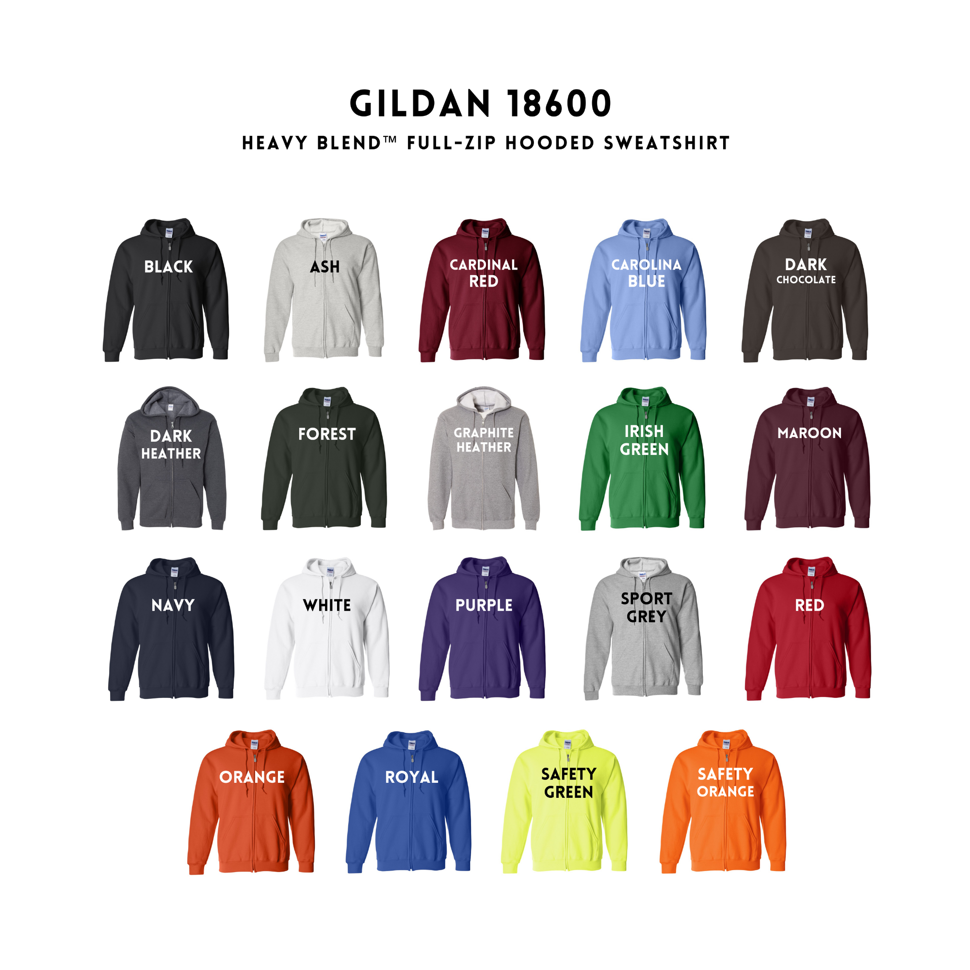 Gildan G186 Adult & G186B Youth Zip-Up Hoodie - Custom Personalized