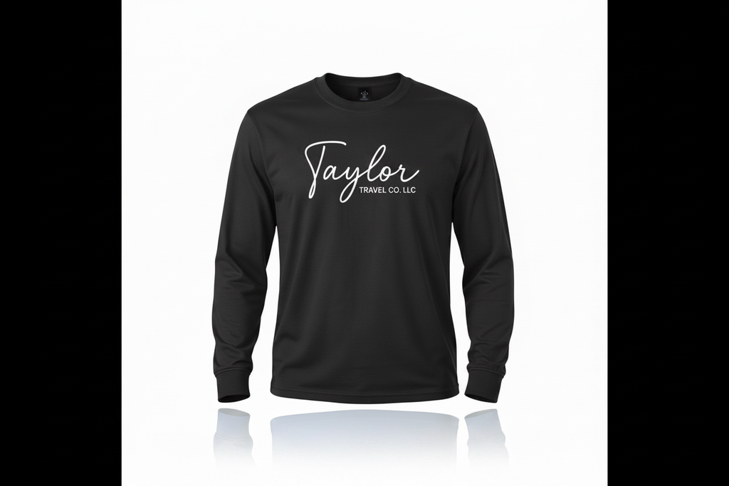 Black Long Sleeve - Large White Front Logo