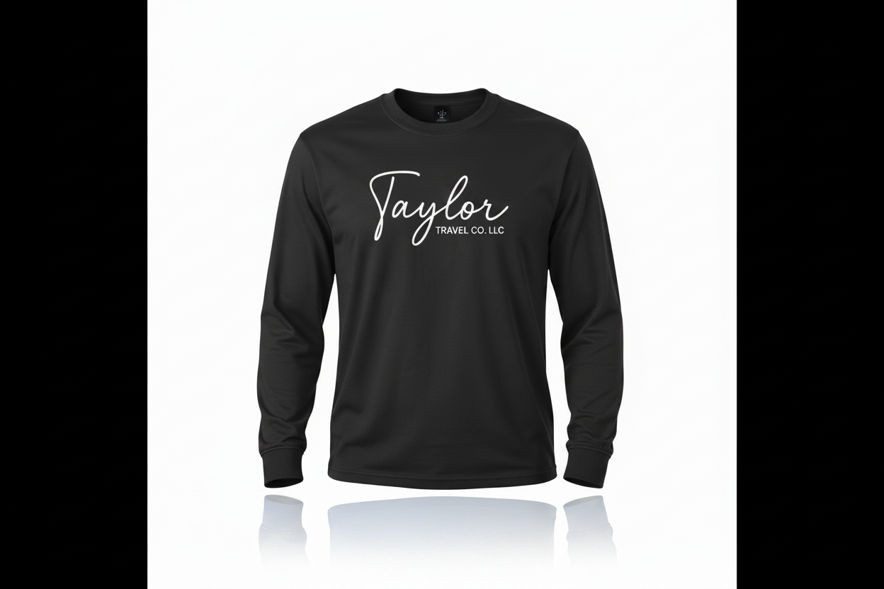 Black Long Sleeve - Large White Front Logo