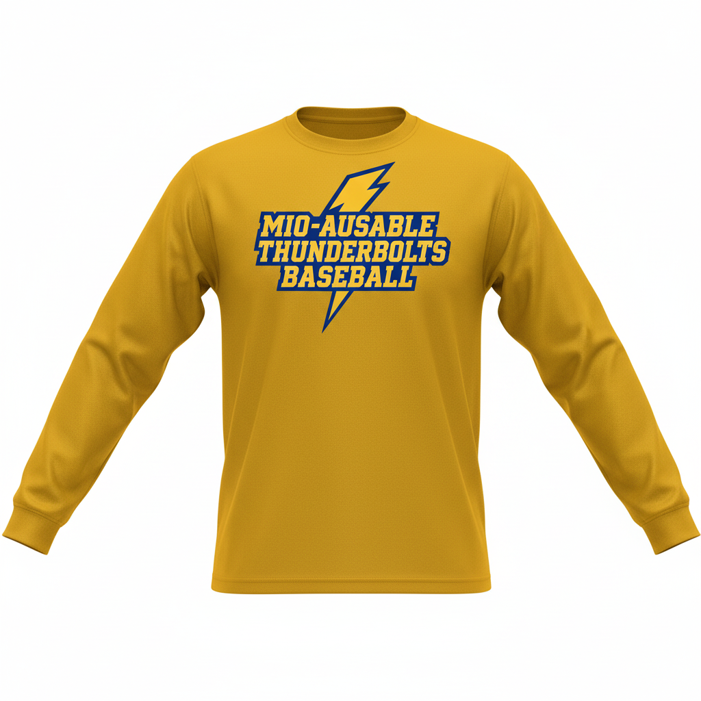 Gold Long Sleeve with Thunderbolts Logo
