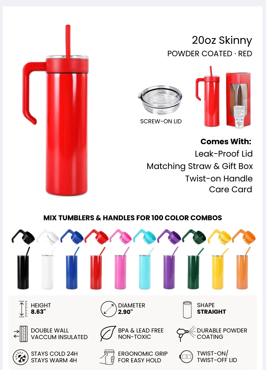 20, 30, 40 OZ Tumbler Handle Add-On