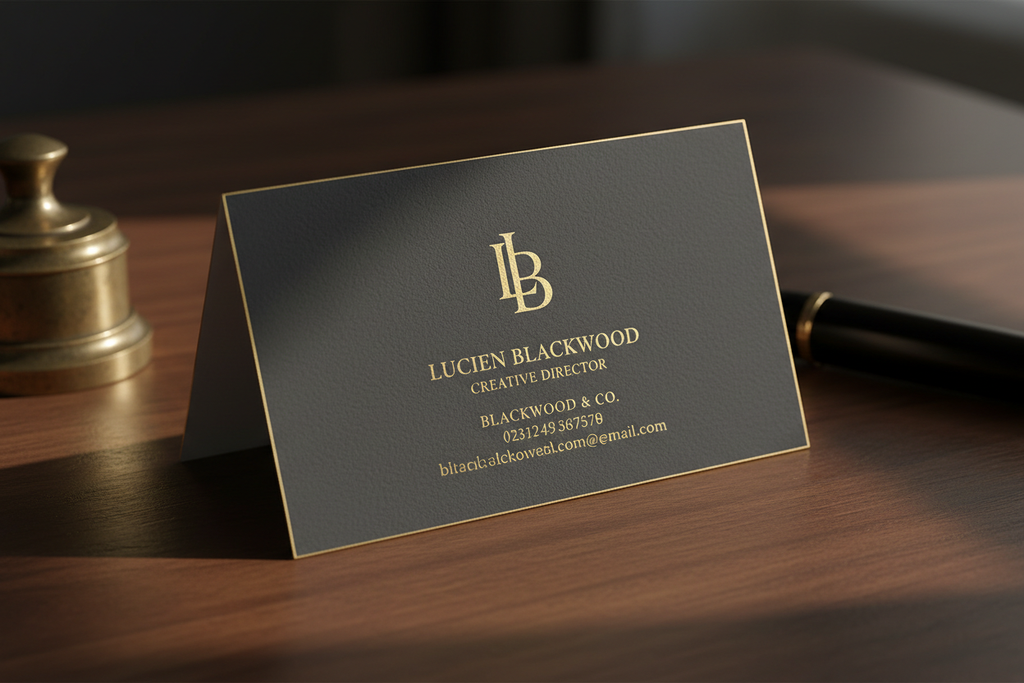 Elegant luxury business card with gold foil