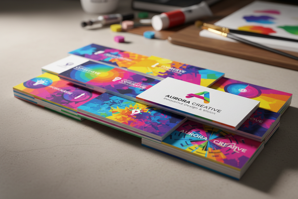 Bold colorful business card design