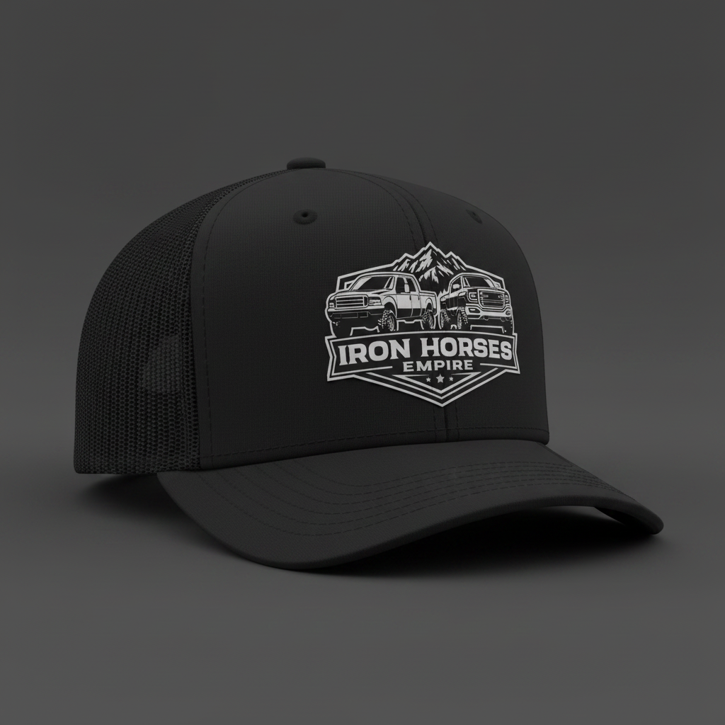 Iron Horses Empire B&W Die-Cut UV Patch Snapback