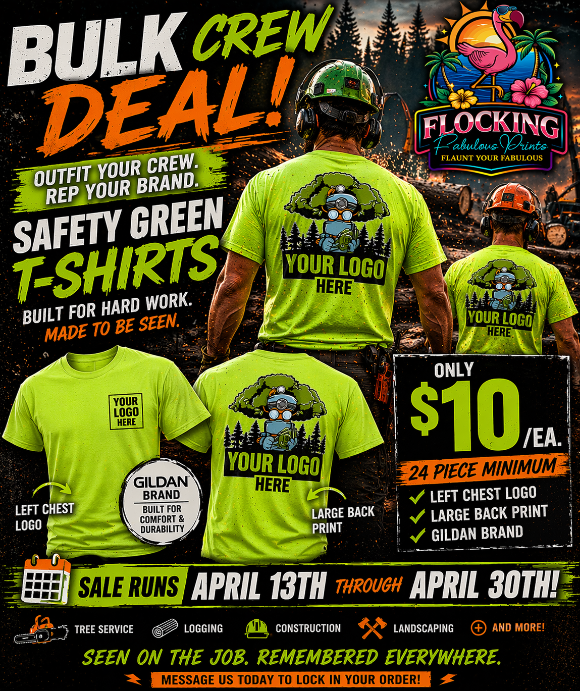 Bulk Crew Deal – Safety Green T-Shirt