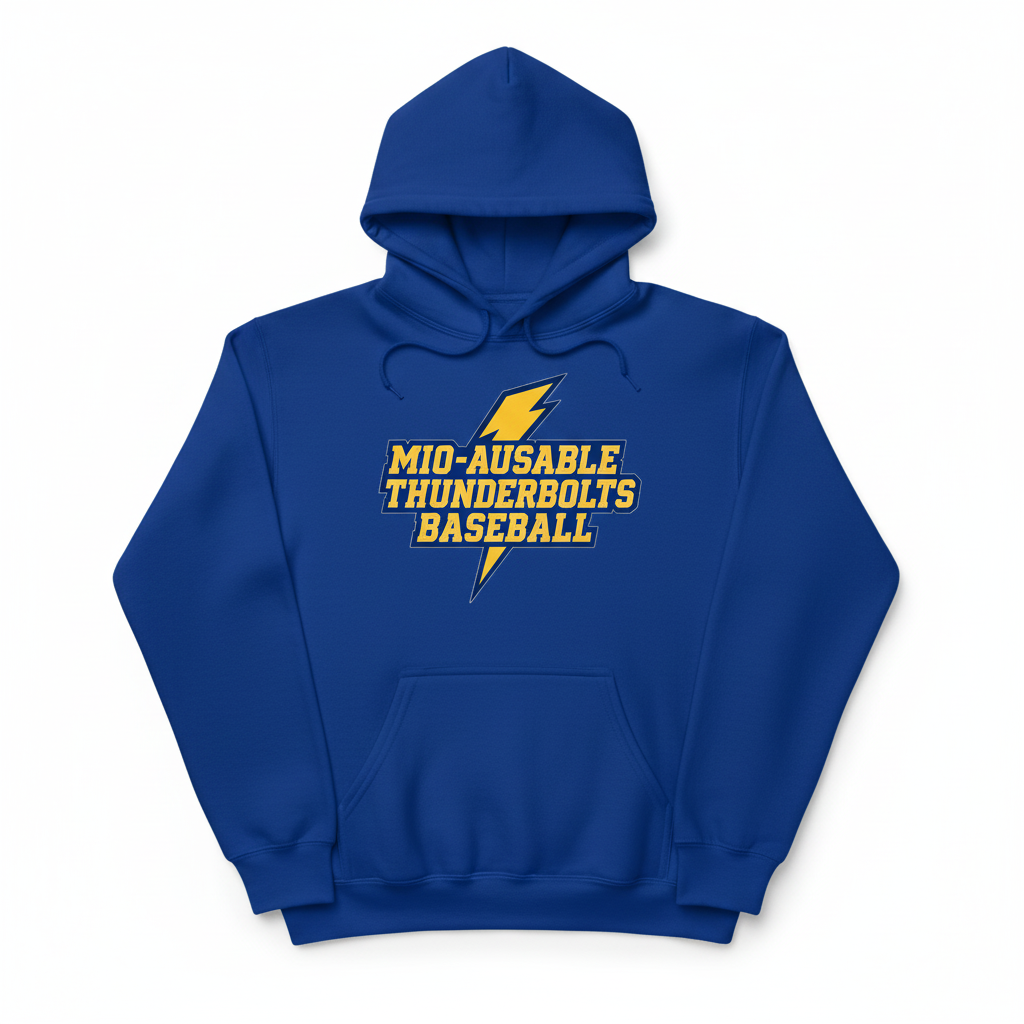 Royal Blue Hoodie with Thunderbolts Logo