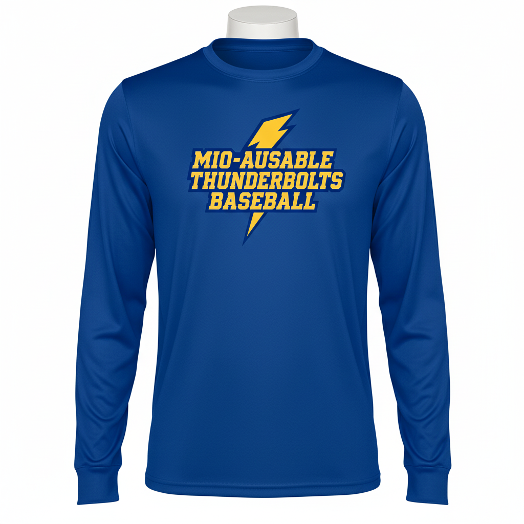 Royal Blue Long Sleeve with Thunderbolts Logo