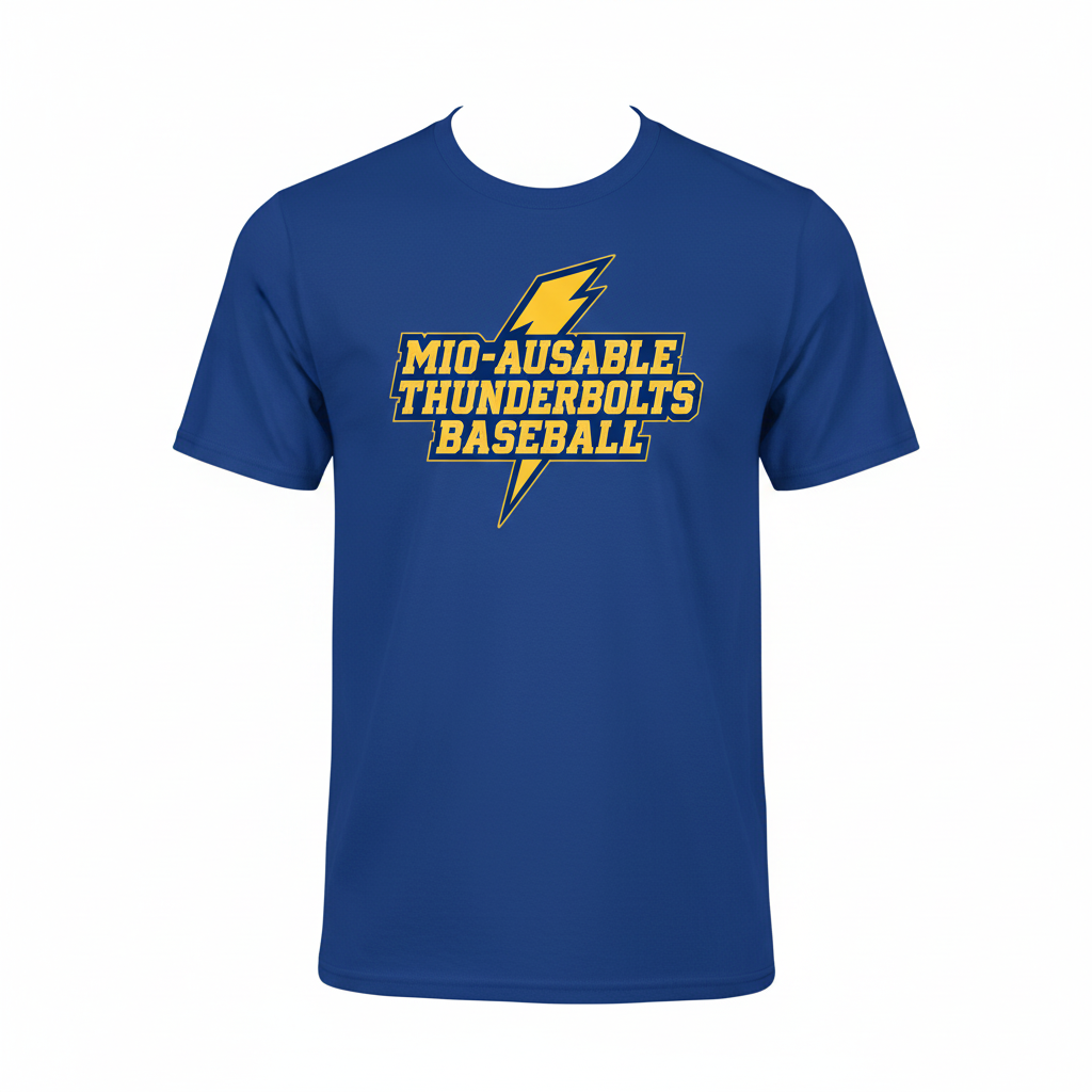 Royal Blue T-Shirt with Thunderbolts Logo