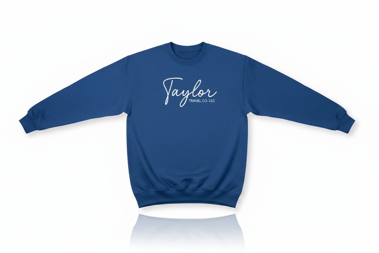 Sapphire Blue Crew - Large White Front Logo